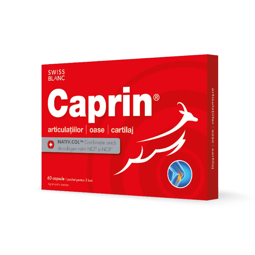Caprin – supliment alimentar pentru articulații, cutie 60 capsule